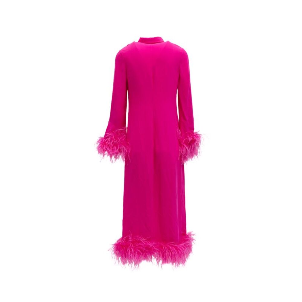Valentino Garavani Pink Feather Hem Women's Dress - Picture 2 of 3